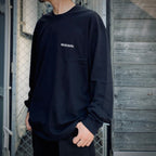 水洗重磅圓領長袖T卹 #黑色 [25FWE-WMT-LT01]