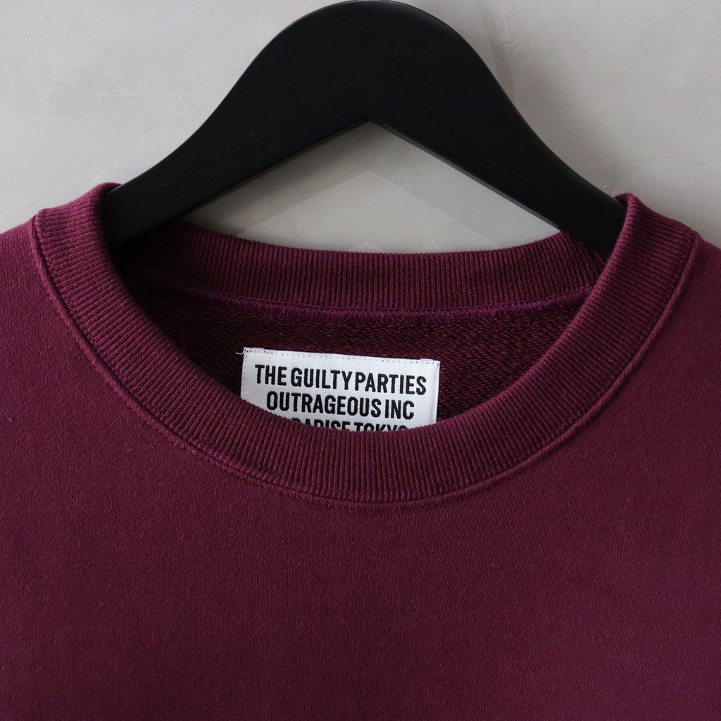 MIDDLE WEIGHT CREW NECK SWEAT SHIRT ( TYPE-2 ) #BURGUNDY [24FW-WMC-SS08]