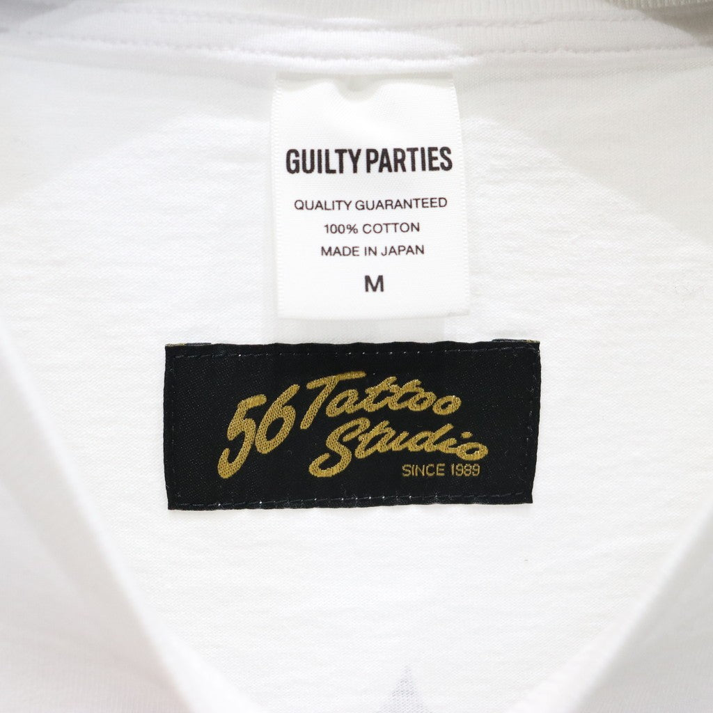 56 TATTOO STUDIO | WASHED HEAVY WEIGHT CREW NECK T-SHIRT #WHITE [56TS-WM-WT01]