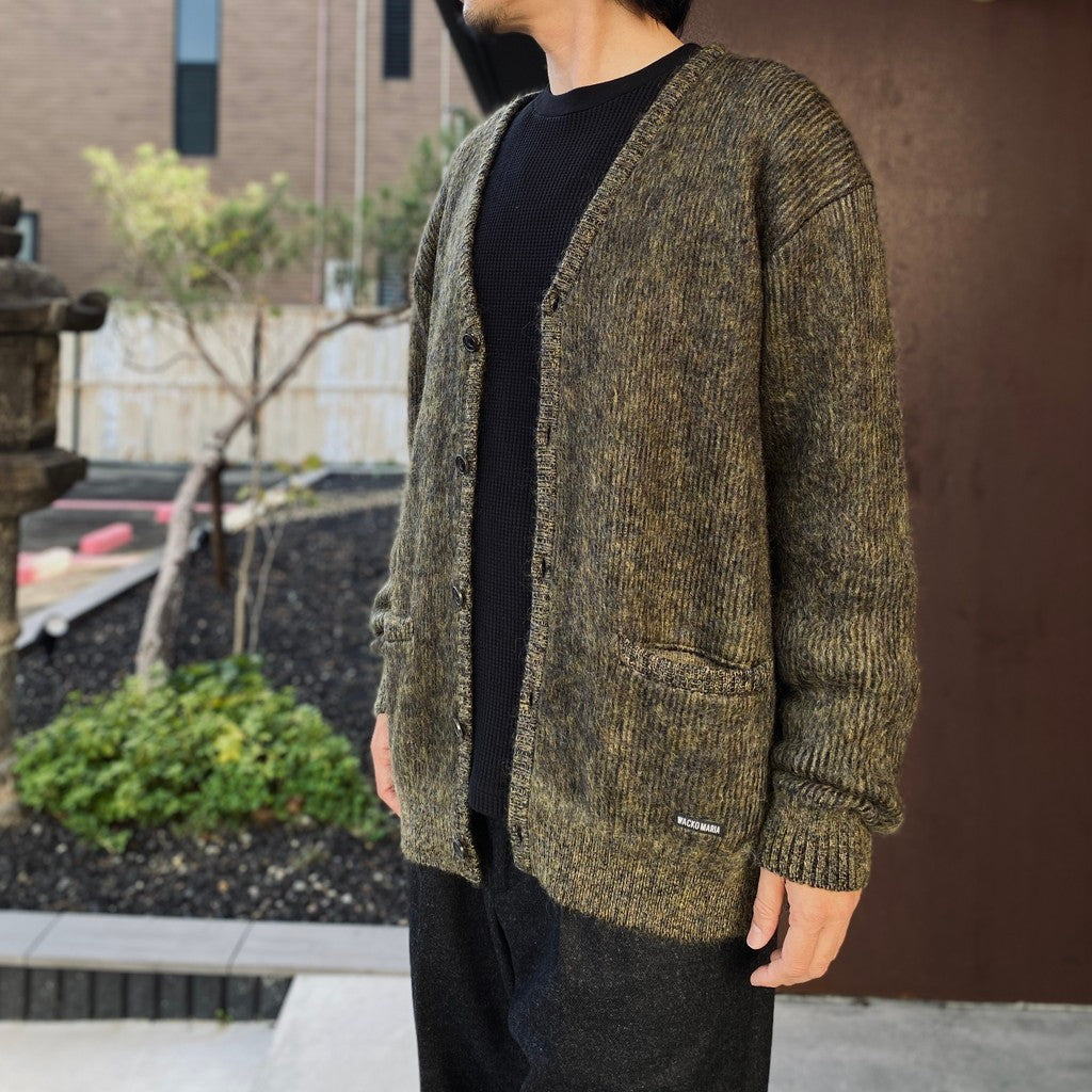 MIX MOHAIR CARDIGAN #KHAKI [26FW-WMK-KN04]