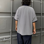 TECH POLO SHIRTS S/S #WHITE/NAVY BORDER [BE-37024]