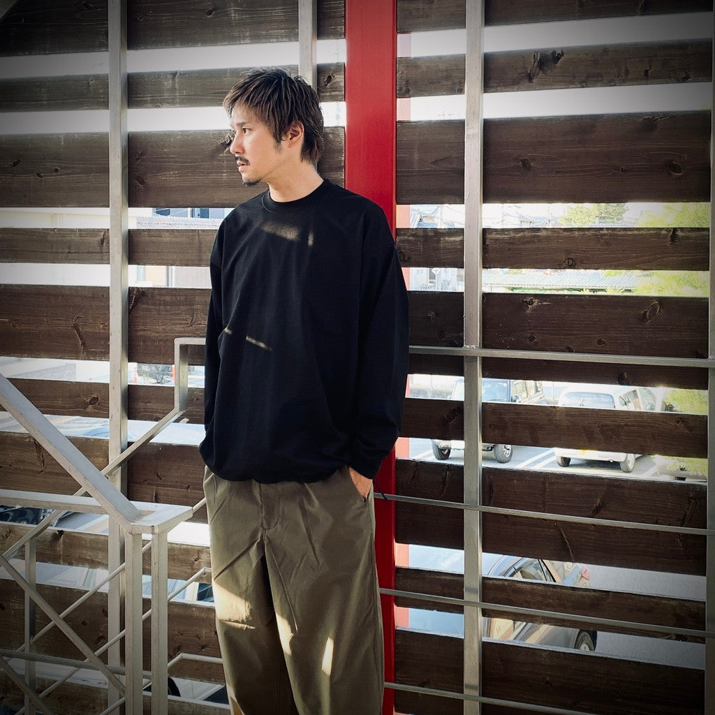 TECH DRAWSTRING TEE L/S #BLACK [BE-31025W]