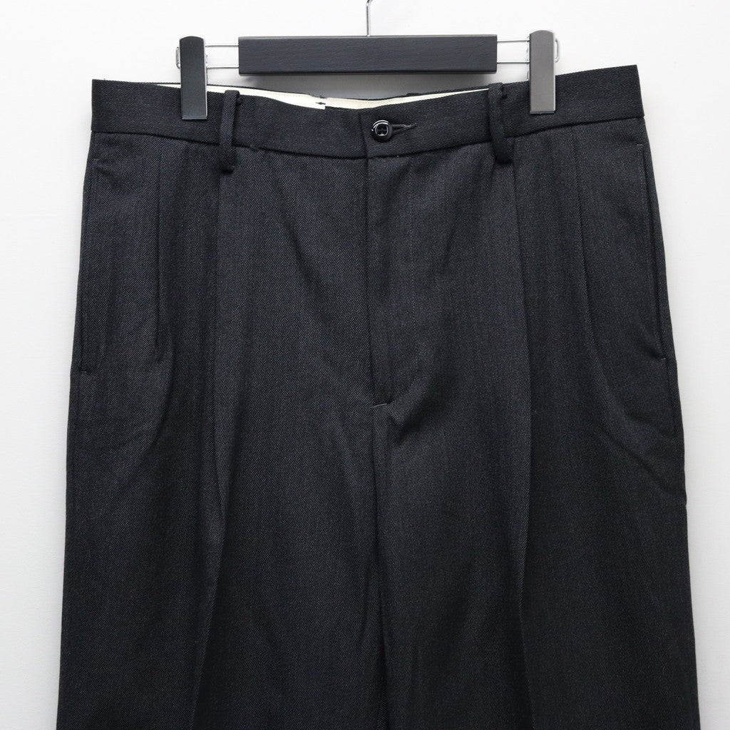 DOUBLE PLEATED CHINO TROUSERS ( TYPE-2 ) #CHARCOAL [25FW-WMP-PT02]