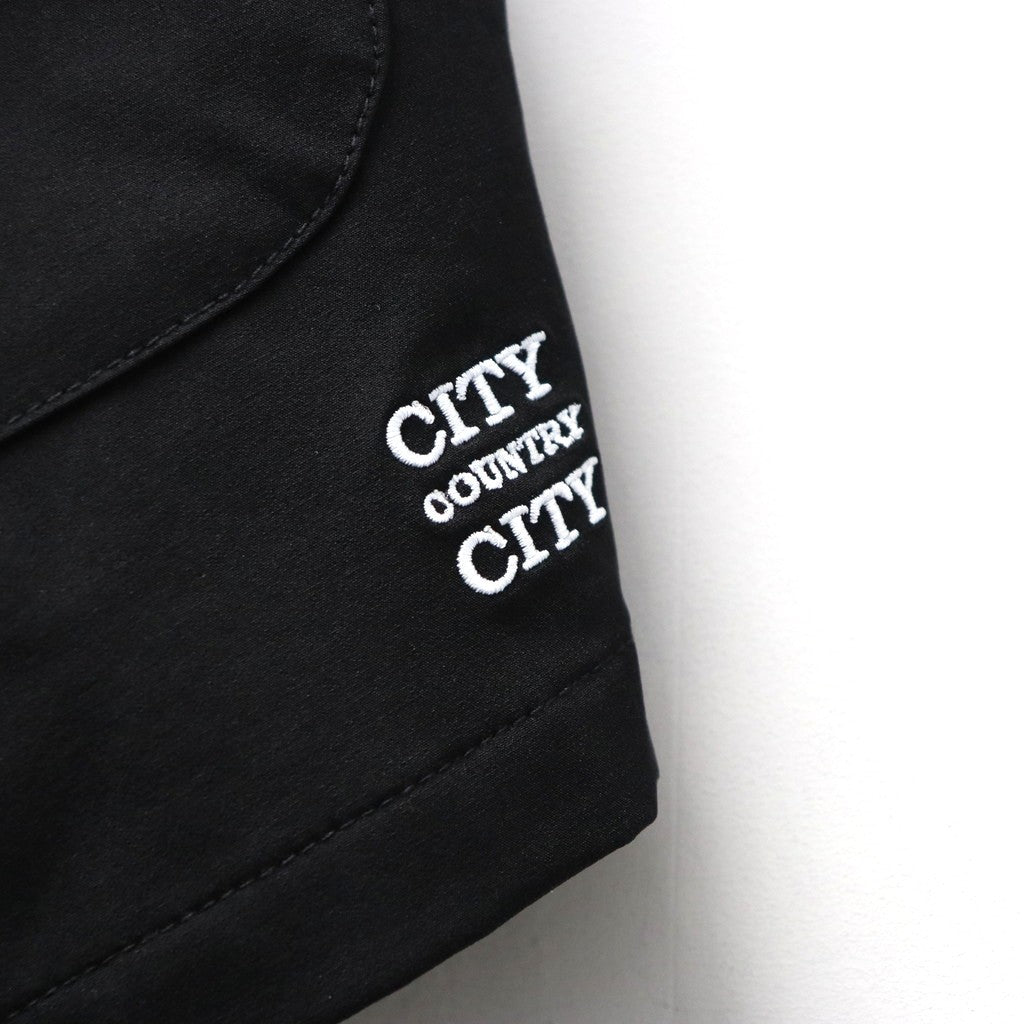 EMBROIDERD LOGO STRECH NYLON EASY SHORTS #BLACK [CCC-261P005]