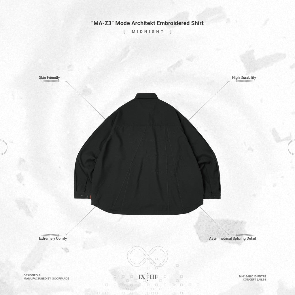 “MA-Z3” Mode Architekt 刺繡襯衫 #MIDNIGHT [GOOPI-24AW-OCT-01]