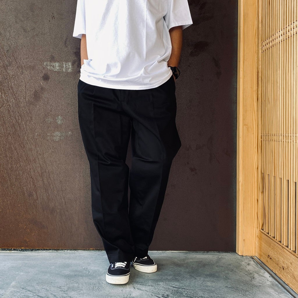 DOUBLE PLEATED CHINO TROUSERS ( TYPE-1 ) #BLACK [26FWE-WMP-PT01]