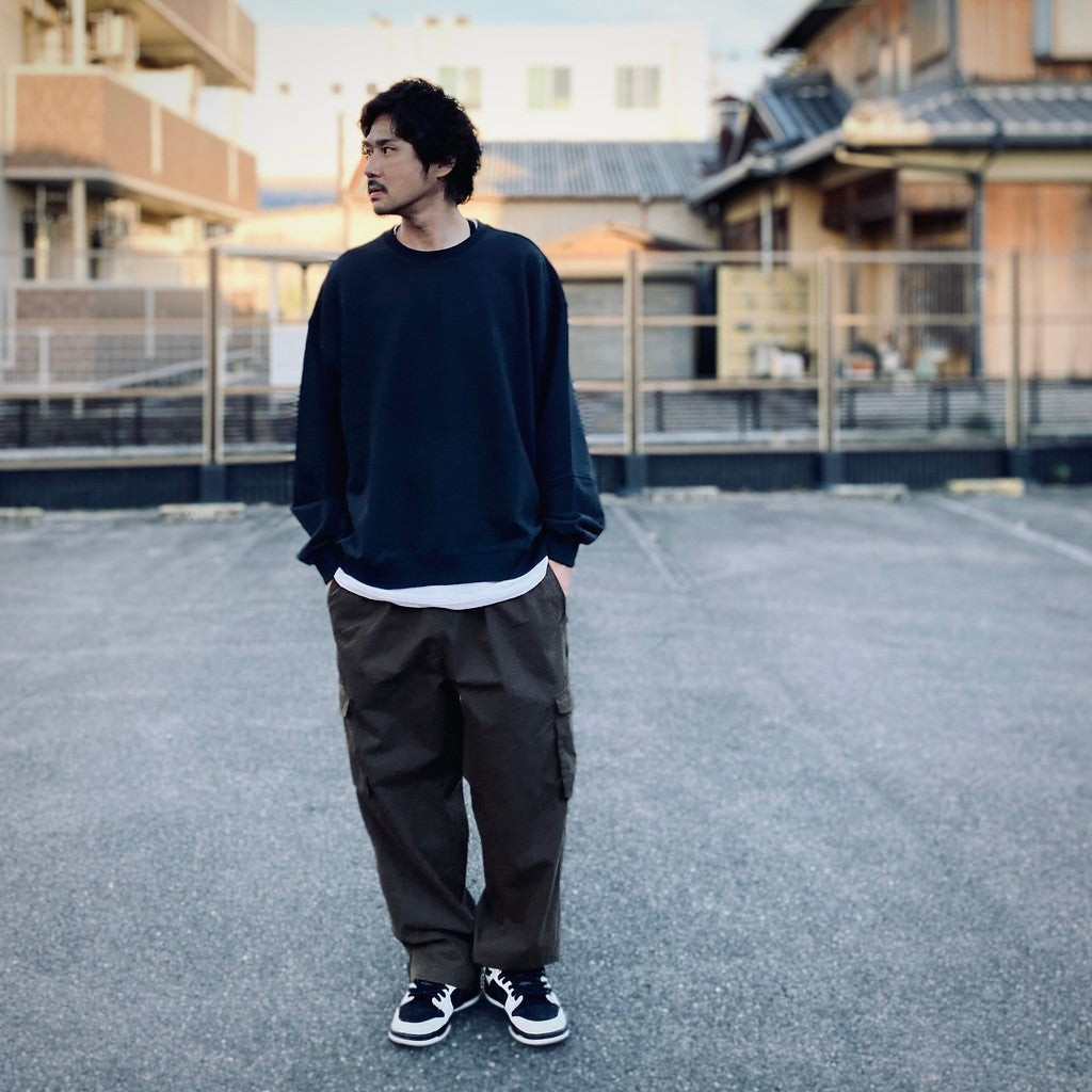 BIO WASHED EASY SWEAT SHIRTS #ASH CHARCOAL [HOD25AWSWESS]