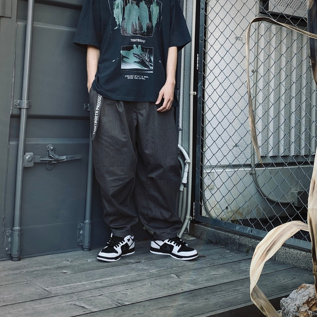 HERRINGBONE BALLOON PANTS #Olive [SS25-B06]