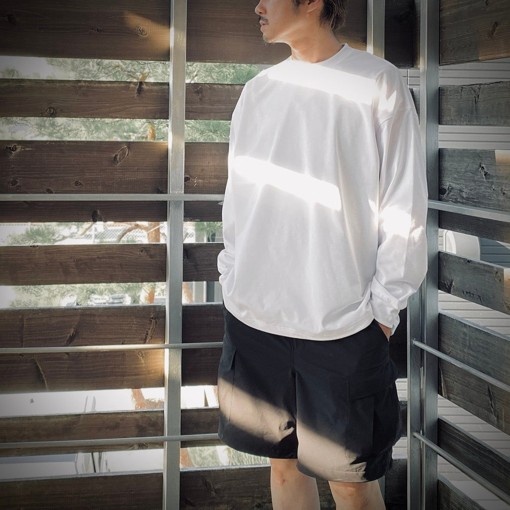 TECH DRAWSTRING TEE L/S #WHITE [BE-31025W]