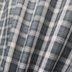 TECH SPORTS OPEN COLLAR SHIRT L/S GREN PLAID #CHARCOAL [BE-82026]