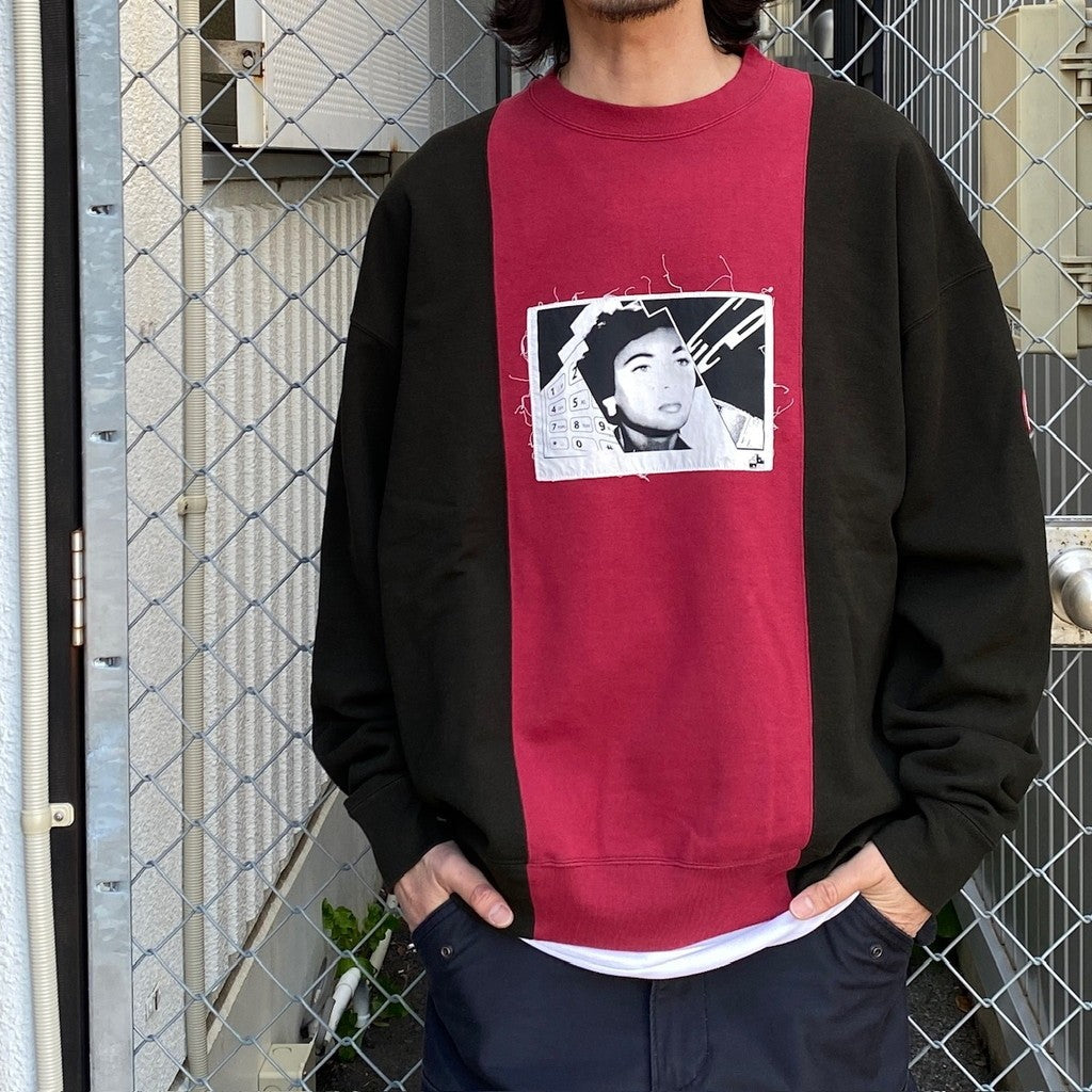 PANELED TWO TONE CREW NECK #RED [CES25CS13]