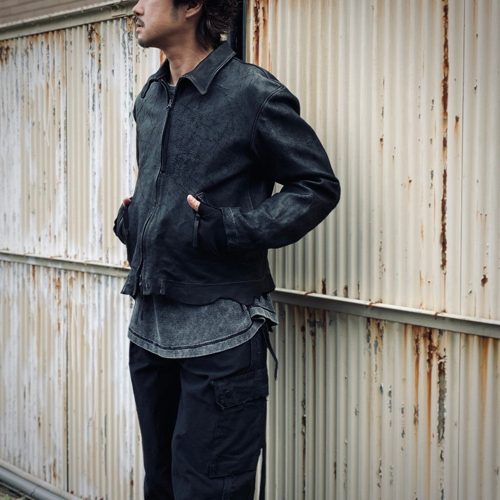 Skin Jacket (VEGETABLE TANNING PIG LEATHER) #BLACK [M-P2-LW1]