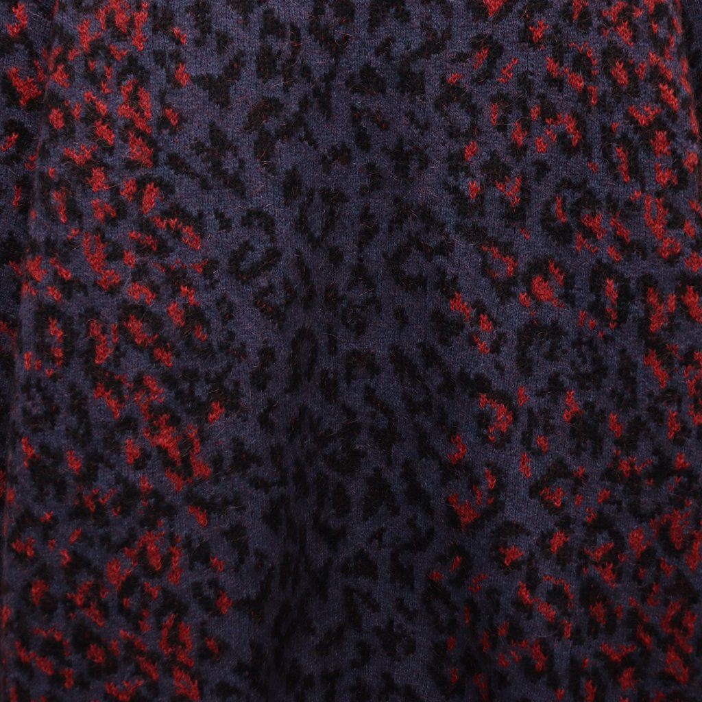 LEOPARD MOHAIR CARDIGAN #NAVY [25FW-WMK-KN08]