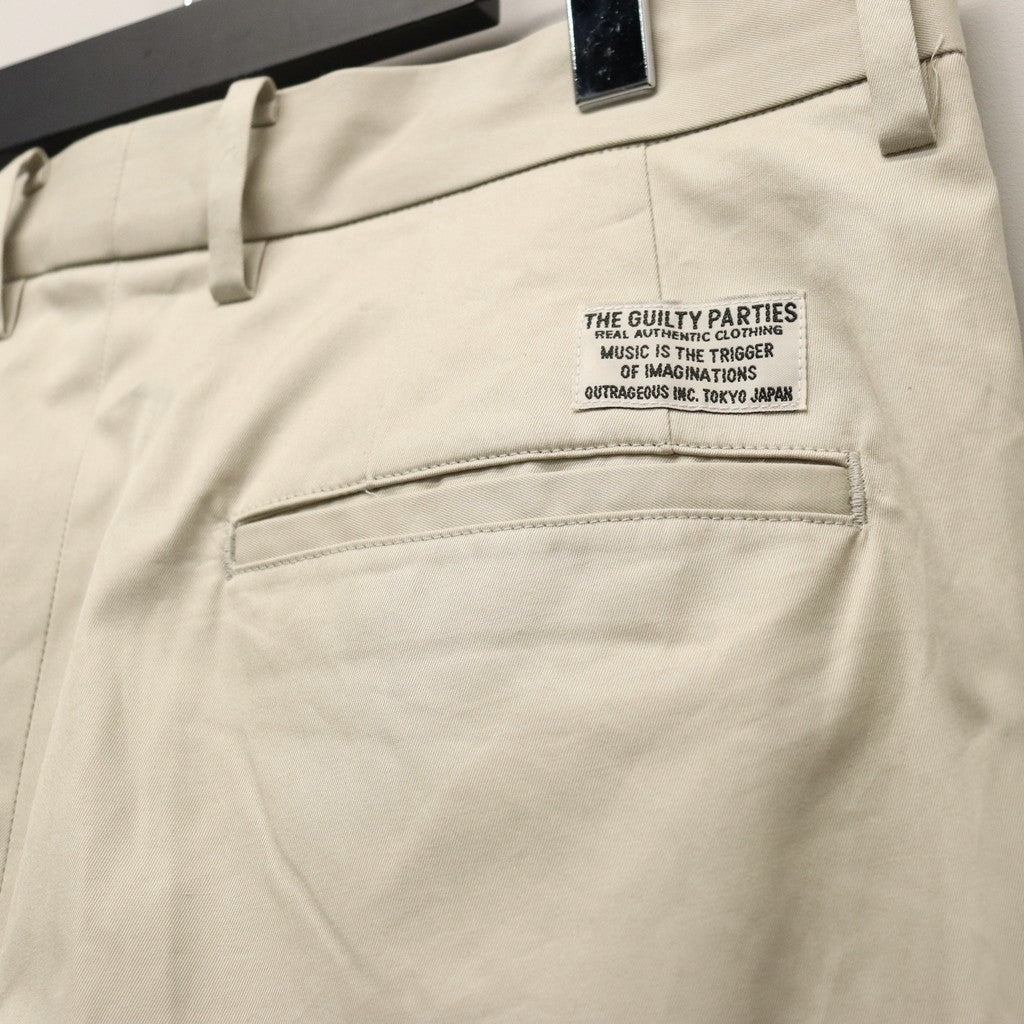 DOUBLE PLEATED CHINO TROUSERS #BEIGE [26SS-WMP-PT12] - cocorozashi