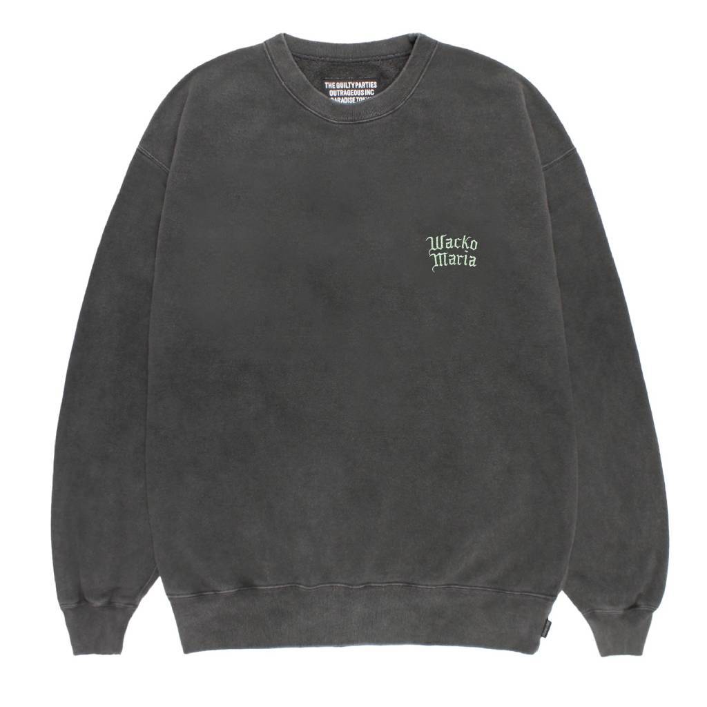 WASHED MIDDLE WEIGHT CREW NECK SWEAT SHIRT ( TYPE-3 ) #GRAY/GREEN [26FWE-WMC-SS05]