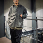 TECH SPORTS OPEN COLLAR SHIRT L/S #CHARCOAL [BE-82025]