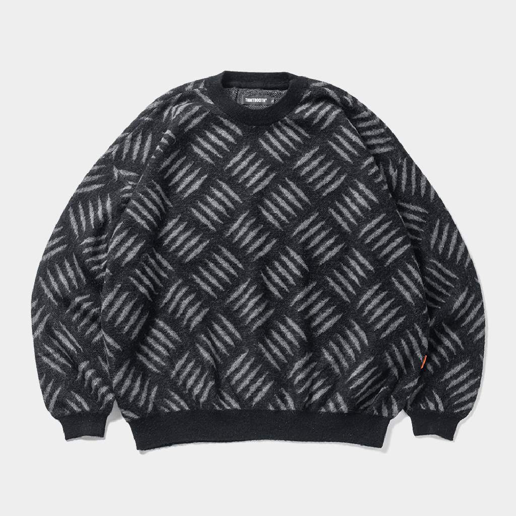 CHECKER PLATE MOHAIR SWEATER #BLACK [FW24-KN01]