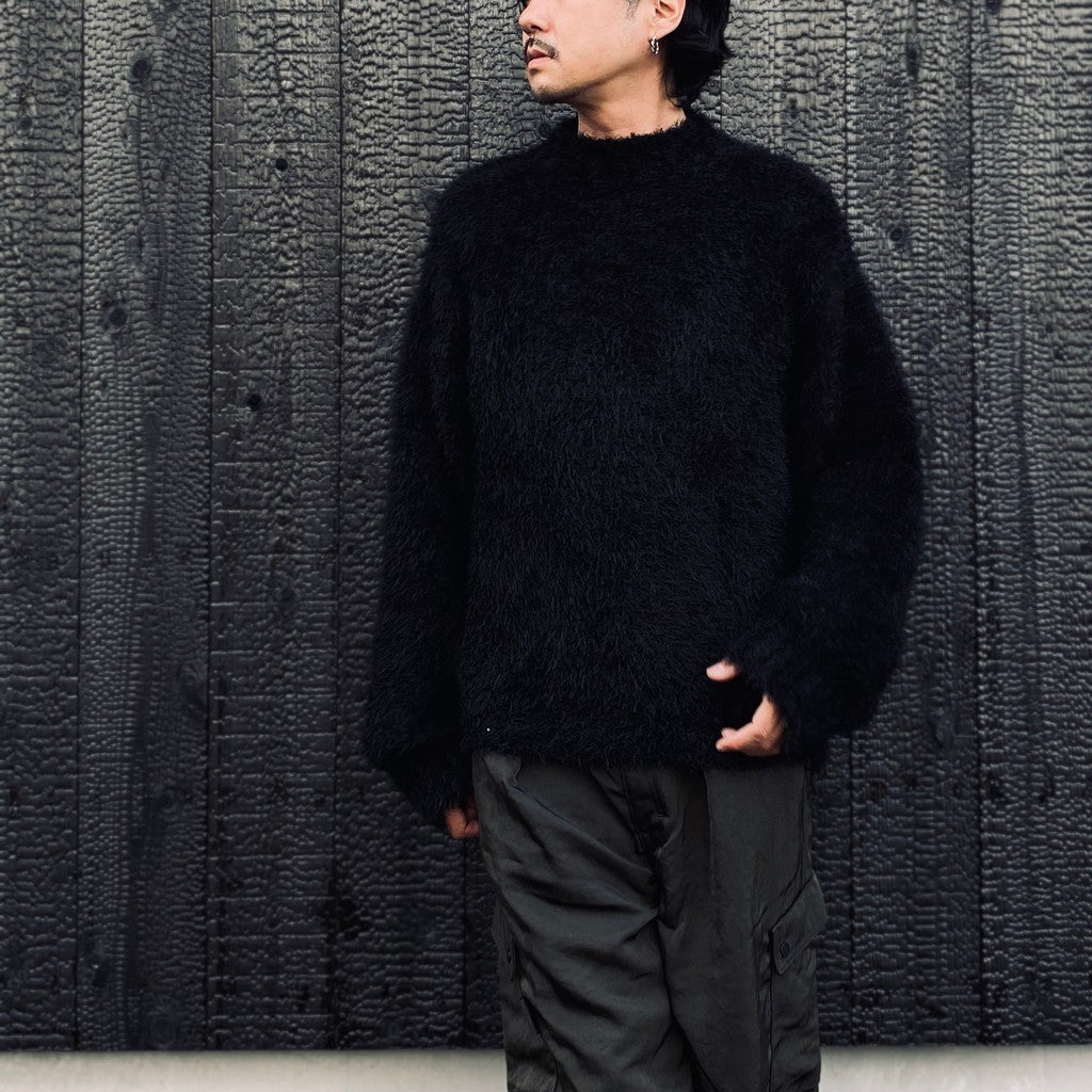 Classic Shaggy Knit Jumper (FUR KNIT) #BLACK [M-P4-KW3]