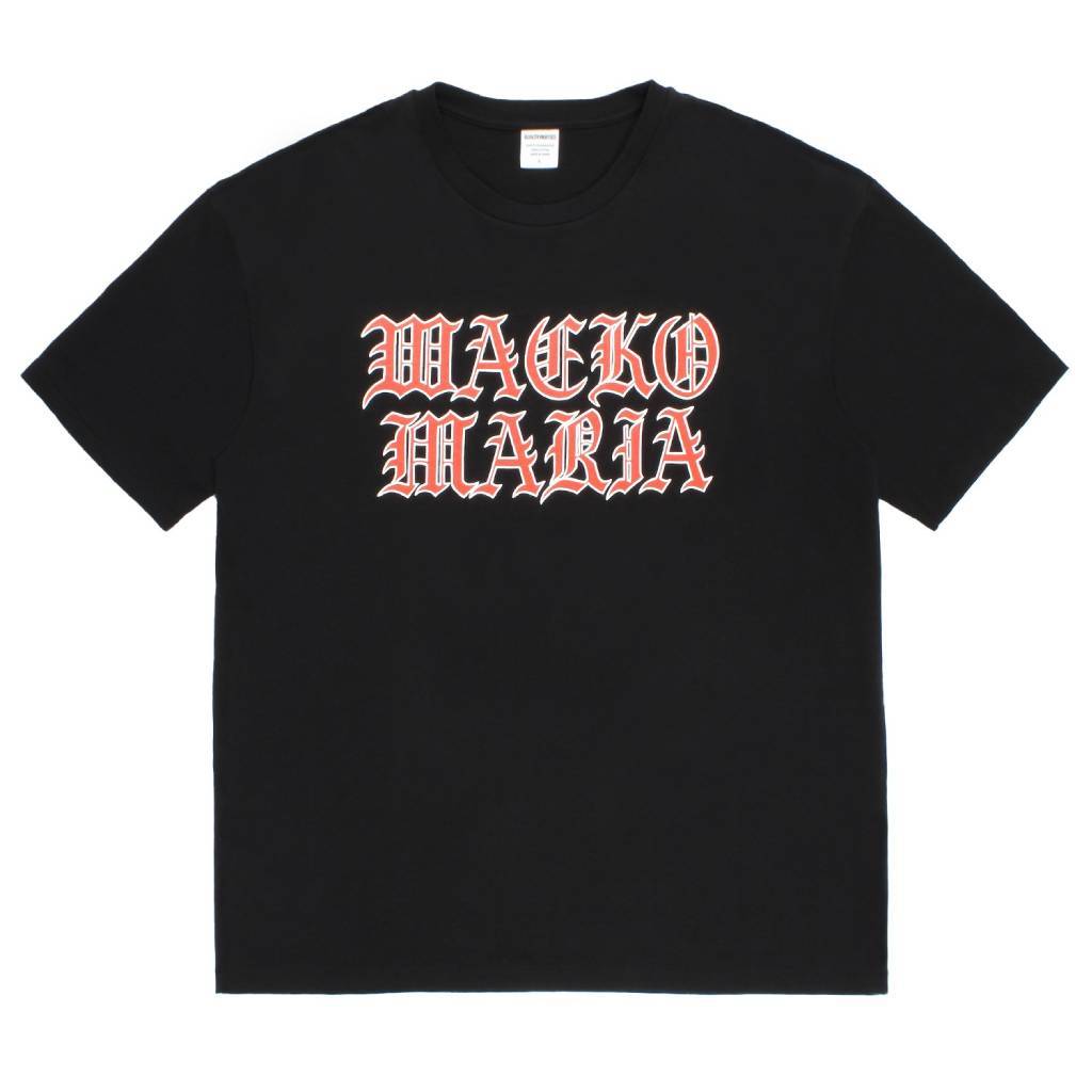 WASHED HEAVY WEIGHT CREW NECK T-SHIRT ( TYPE-11 ) #BLACK-RED [26SS-WMT-WT12]
