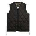MILITARY W-ZIP V NECK DOWN VEST #BLACK [TAION-001ZML-1]