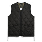 MILITARY W-ZIP V NECK DOWN VEST #BLACK [TAION-001ZML-1]