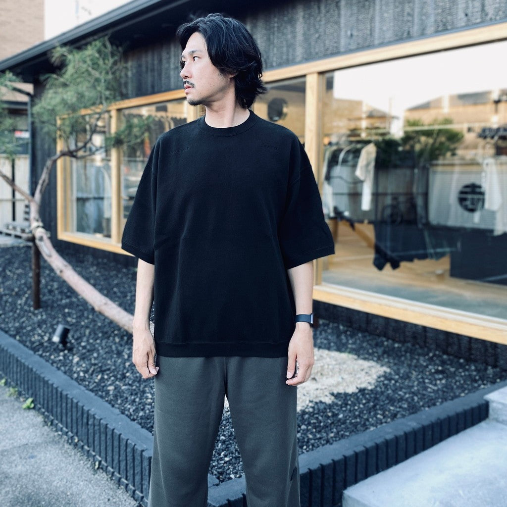 DBL KNIT SHORT SLEEVE CREW NECK #BLACK [CES29CS23]