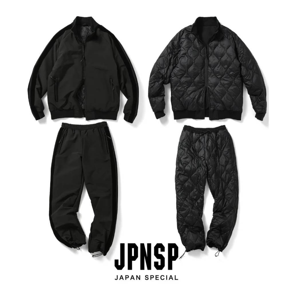 JERSEY DOWN JACKET & PANTS (上下セット) #BK（LINE/BLACK） [TAION-JK13JS-J1 / TAION-PT13JS-J1]