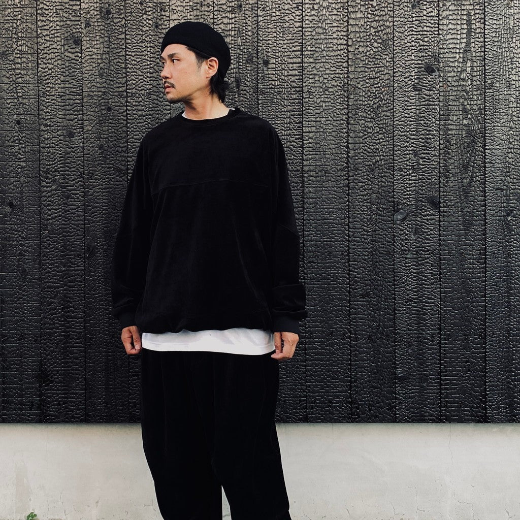 VELOUR L/S CREW #Black [FW26-SW03]