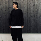 VELOUR L/S CREW #Black [FW26-SW03]