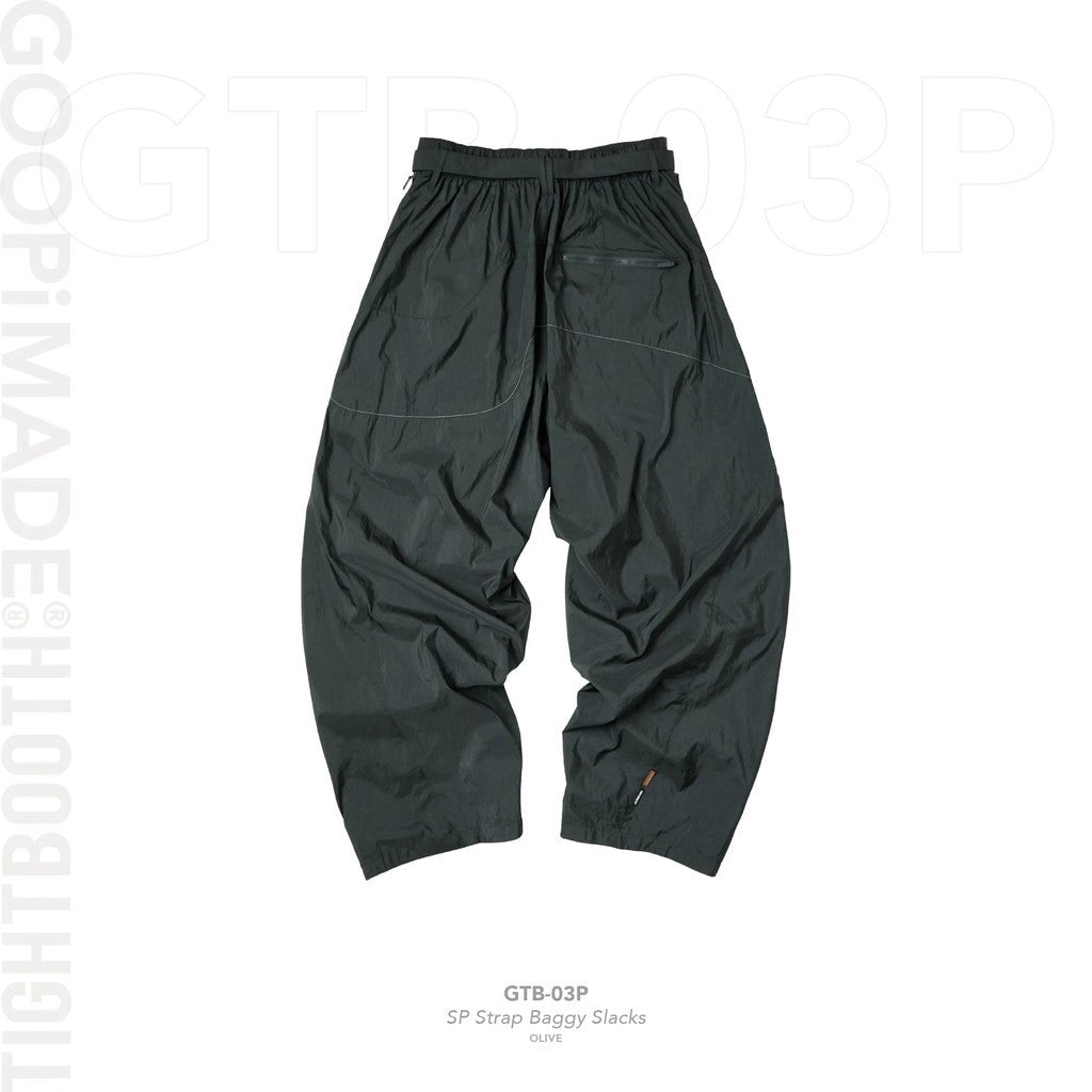 スポンジボブ◡̈COGTHEBIGSMOKE | TROUSERS TIGHTBOOTH | 「GTB-03P」 SP Strap Baggy Slacks #Olive [GOOPI-25AW