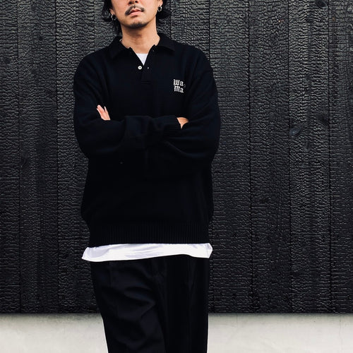 KNIT POLO SHIRT #BLACK [26FW-WMK-KN14]