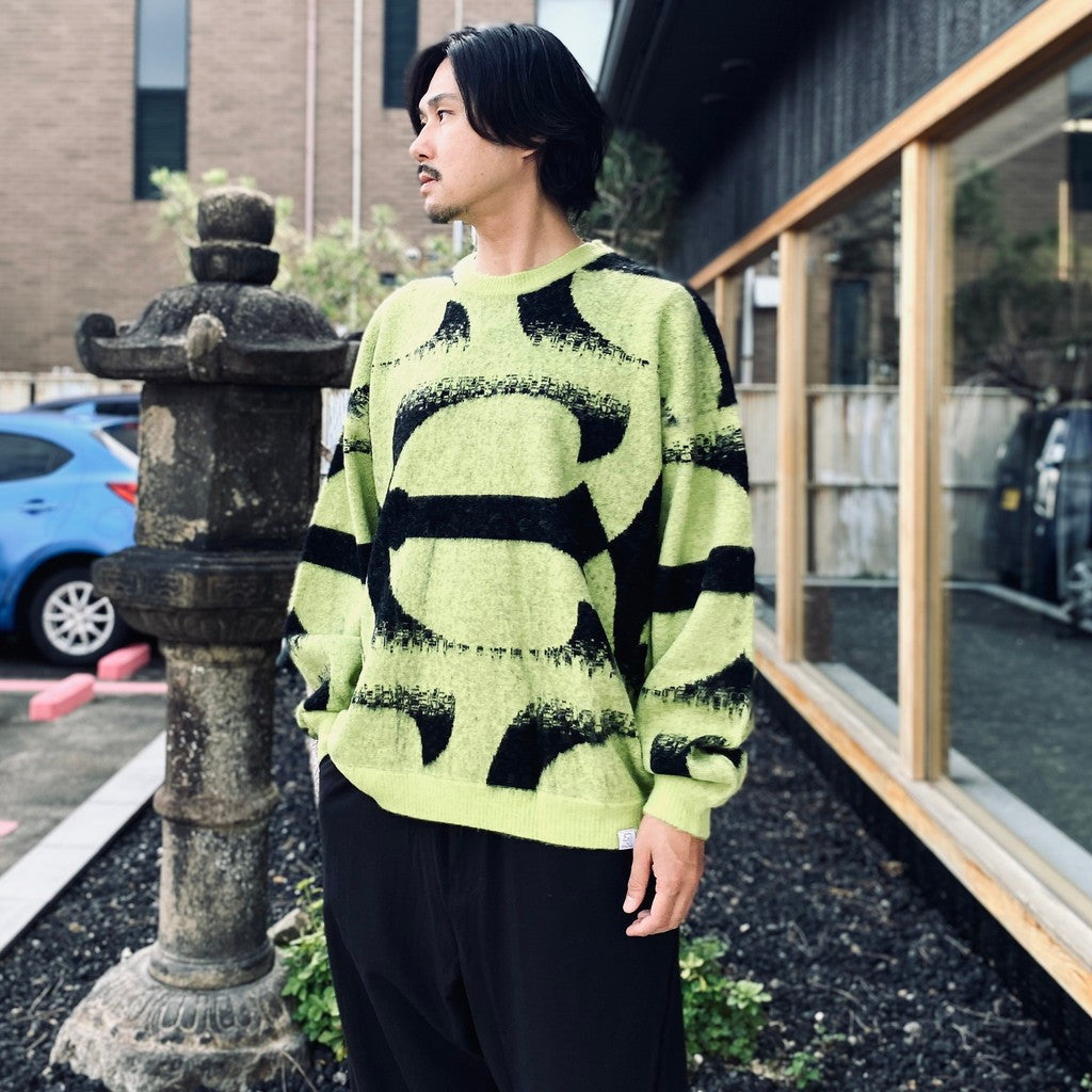 PATTERN MOHAIR KNIT #Green [26FW_KN01]