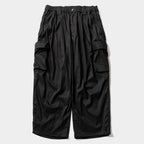 STRIPE BAGGY CARGO PANTS #Black [SU26-B06]
