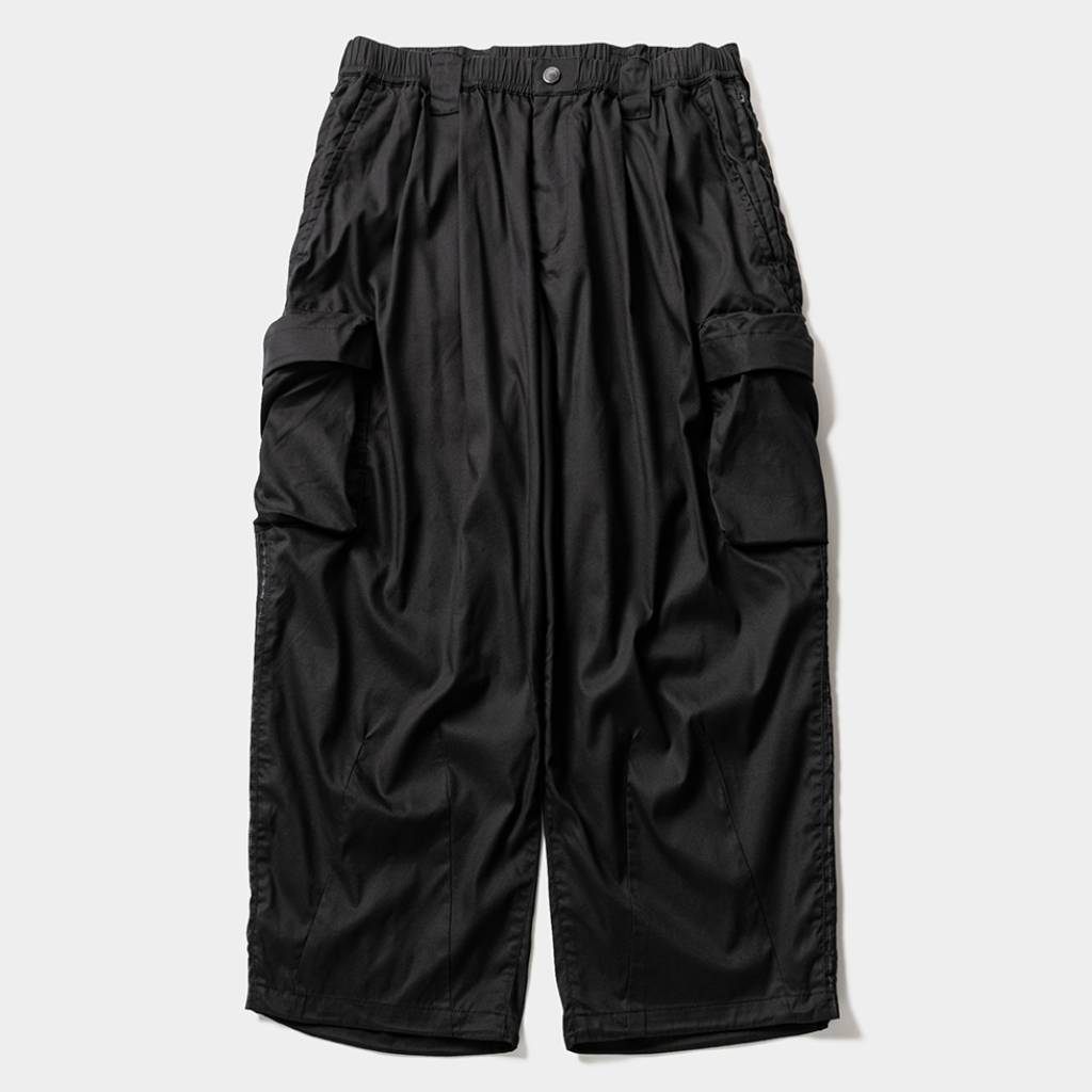 STRIPE BAGGY CARGO PANTS #Black [SU26-B06]