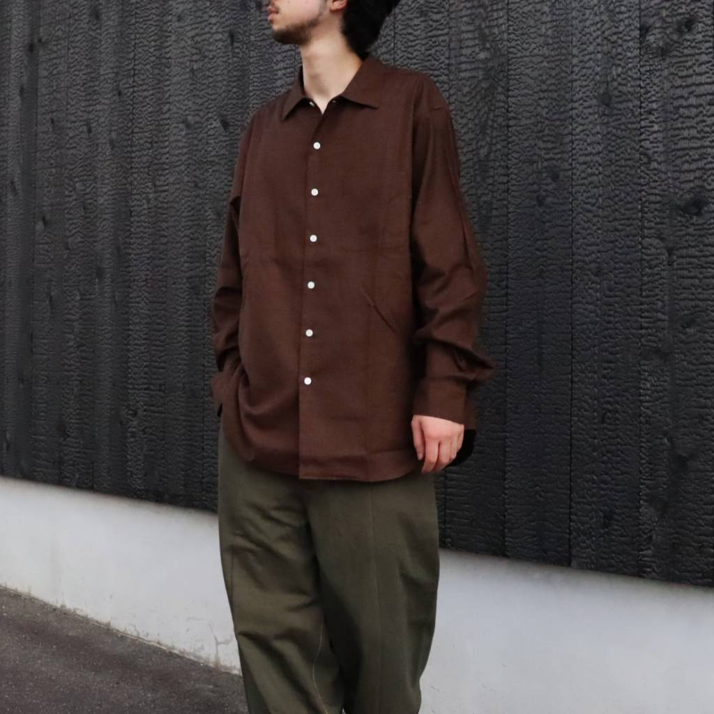 Micro Plaid Open Collar Shirt #Brown [SD26F-SH02]