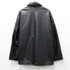 PLEATHER COAT #BLACK [LC8119]