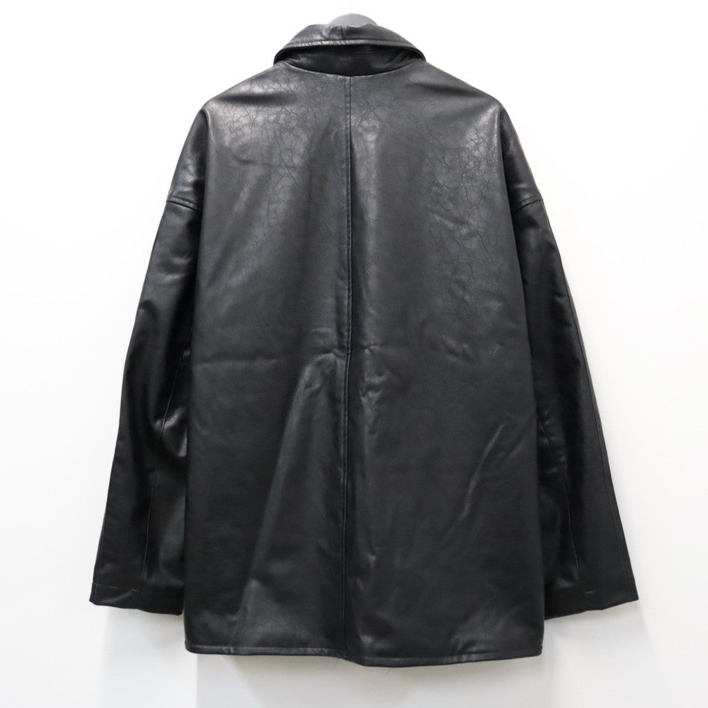 PLEATHER COAT #BLACK [LC8119]