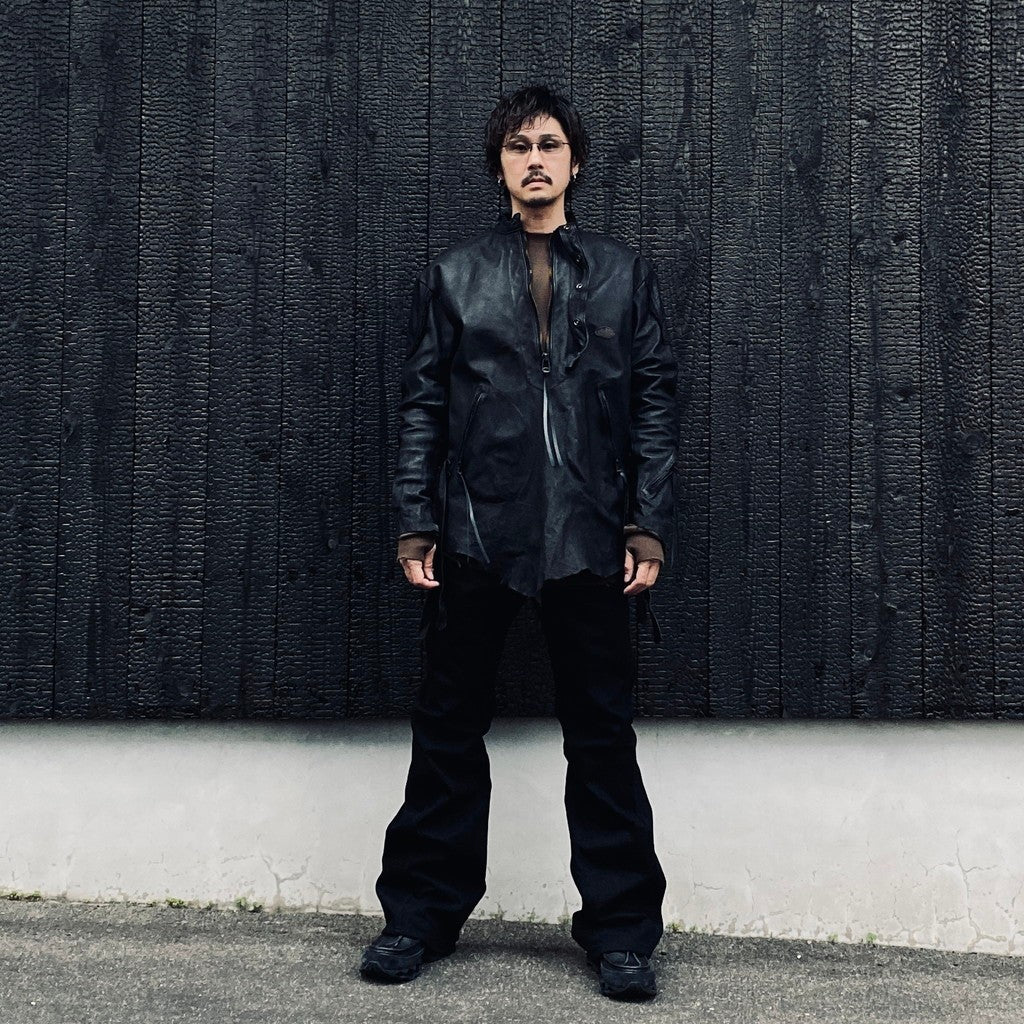 Rustic Edged Easy Rider's (VEGETABLE TANNING PIG LEATHER) #BLACK [M-P1-LW3]