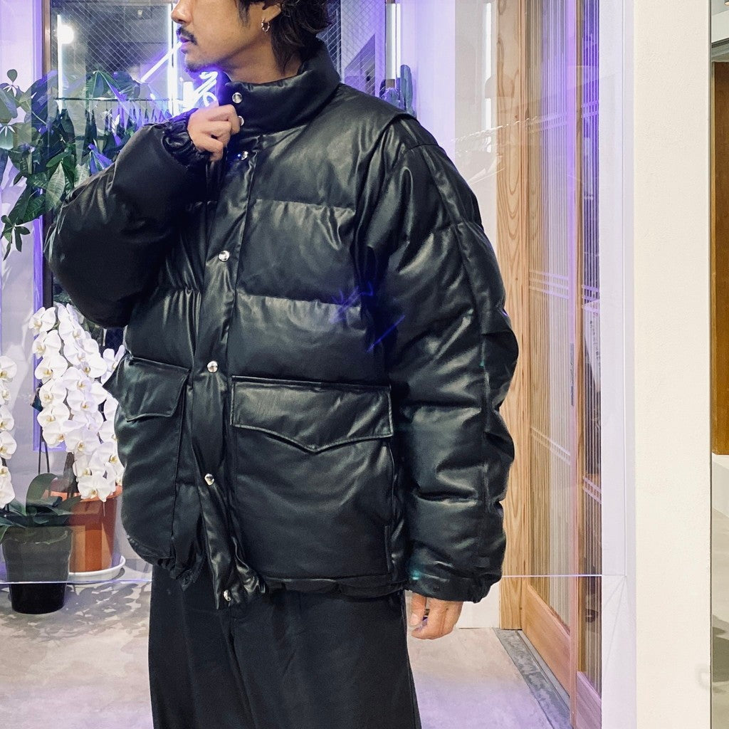 TECH 2WAY SYNTHETIC SKIN DOWN JACKET #BLACK [BW-41025W]