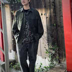 LEOPARD HAWAIIAN SHIRT S/S #GRAY [25SSE-WMS-HI03]