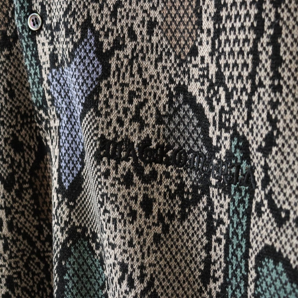 PYTHON KNIT POLO SHIRT #BEIGE [24FW-WMK-KN14]