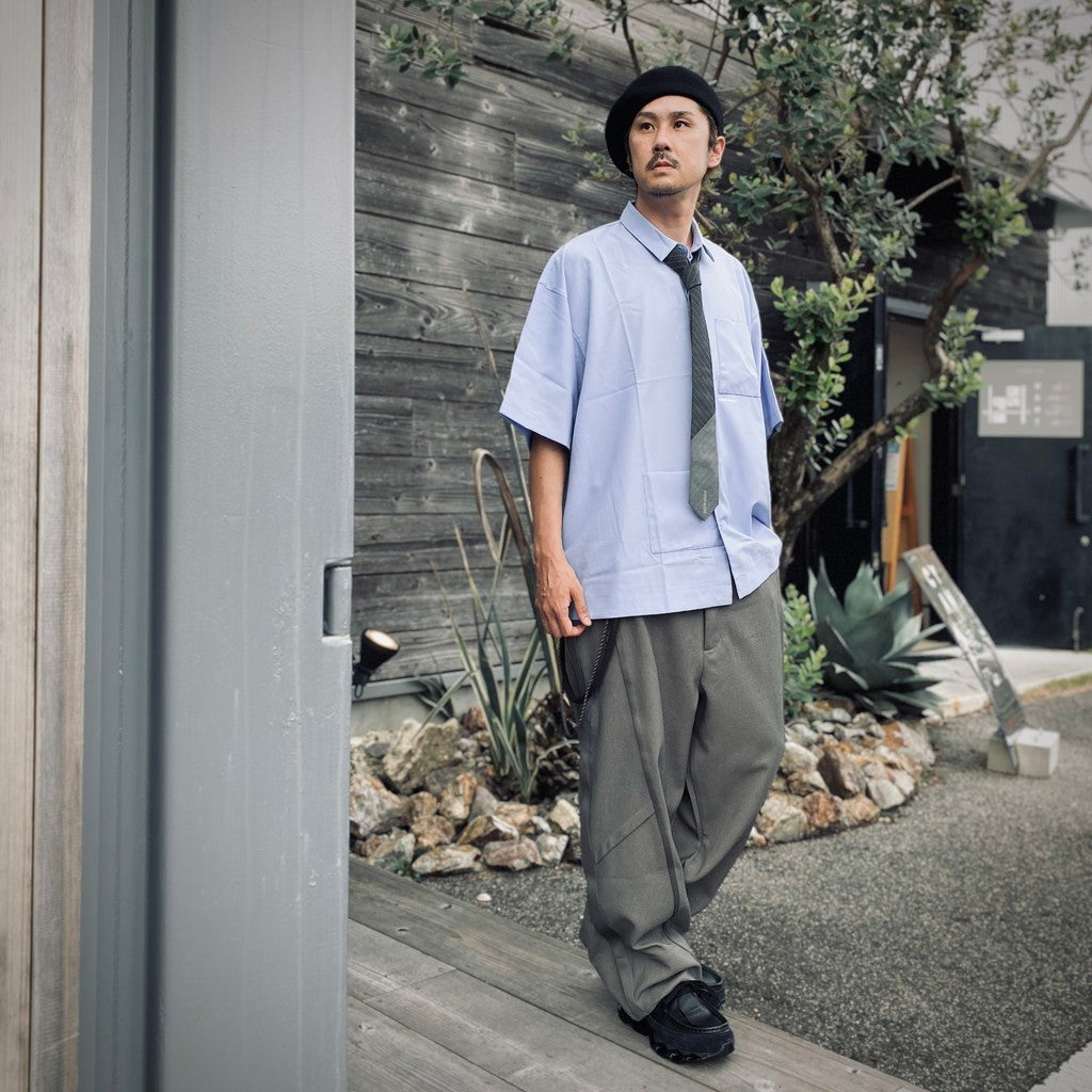 「GNV-Z」 SOFTBOX Zip-Split Wide Shirt #BLUE [GOOPI-25SS-JUN-02]