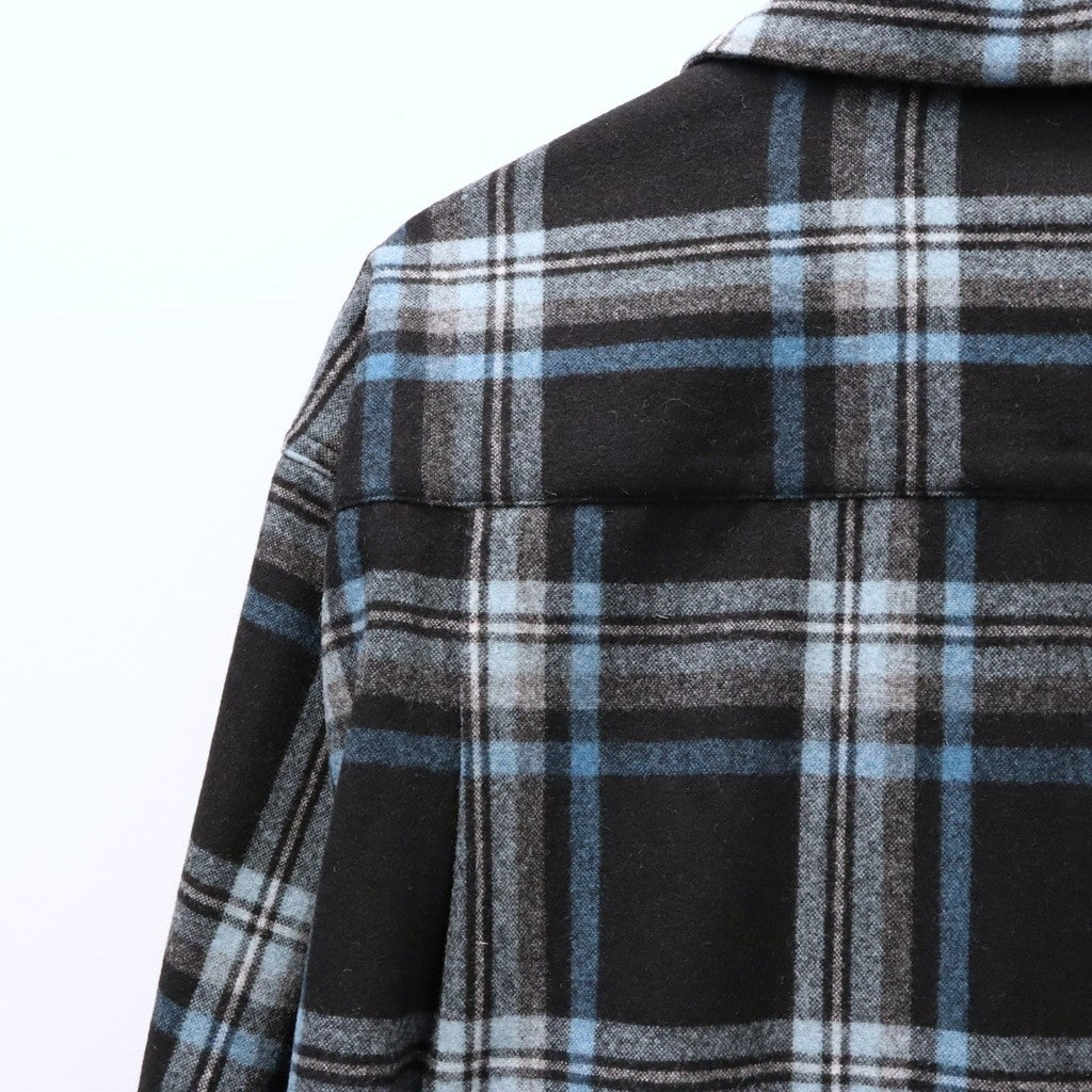 PENDLETON | WOOL OMBRE CHECK OPEN COLLAR SHIRT L/S ( TYPE-3 ) #BLUE / WHITE [26FW-WMS-PE03]
