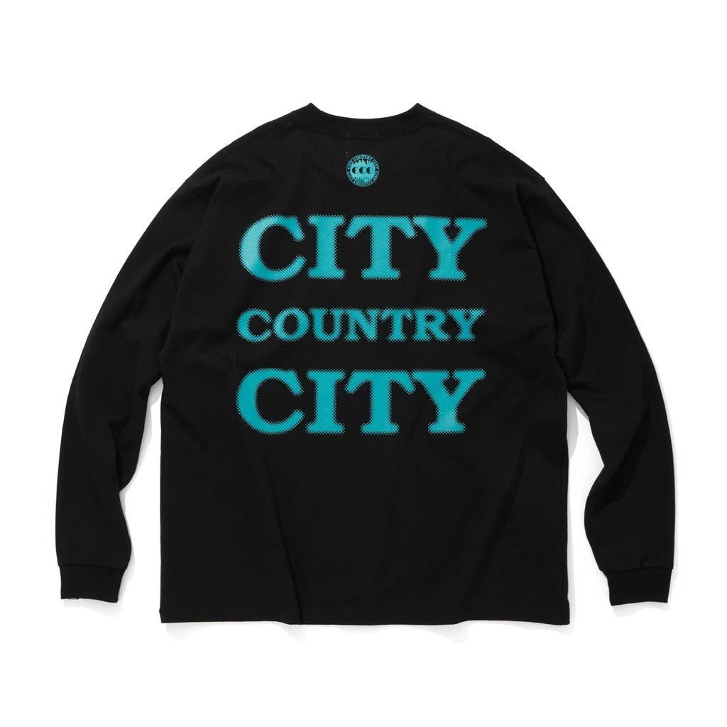COTTON L/S T-SHIRT_CITY COUNTRY CITY #BLACK [CCC-261T002]