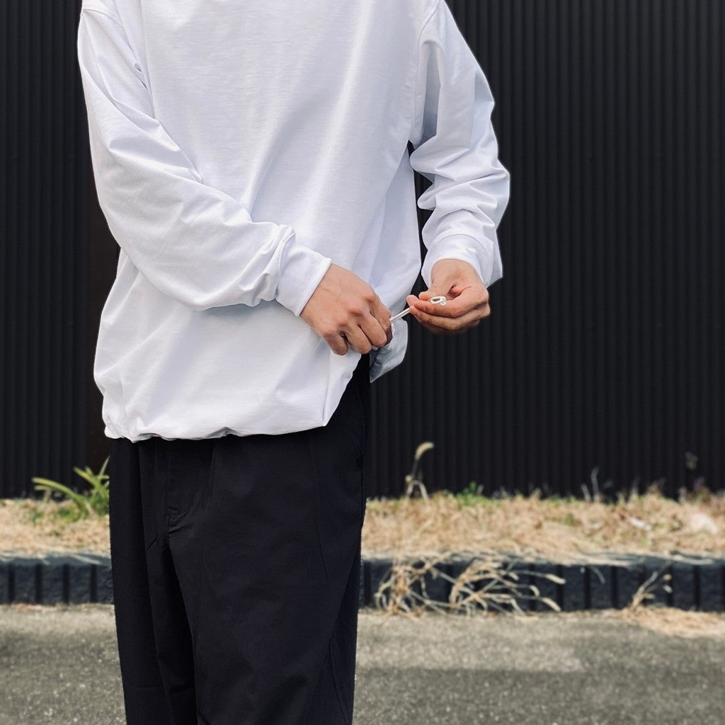 TECH DRAWSTRING L/S TEE #WHITE [BE-34026]