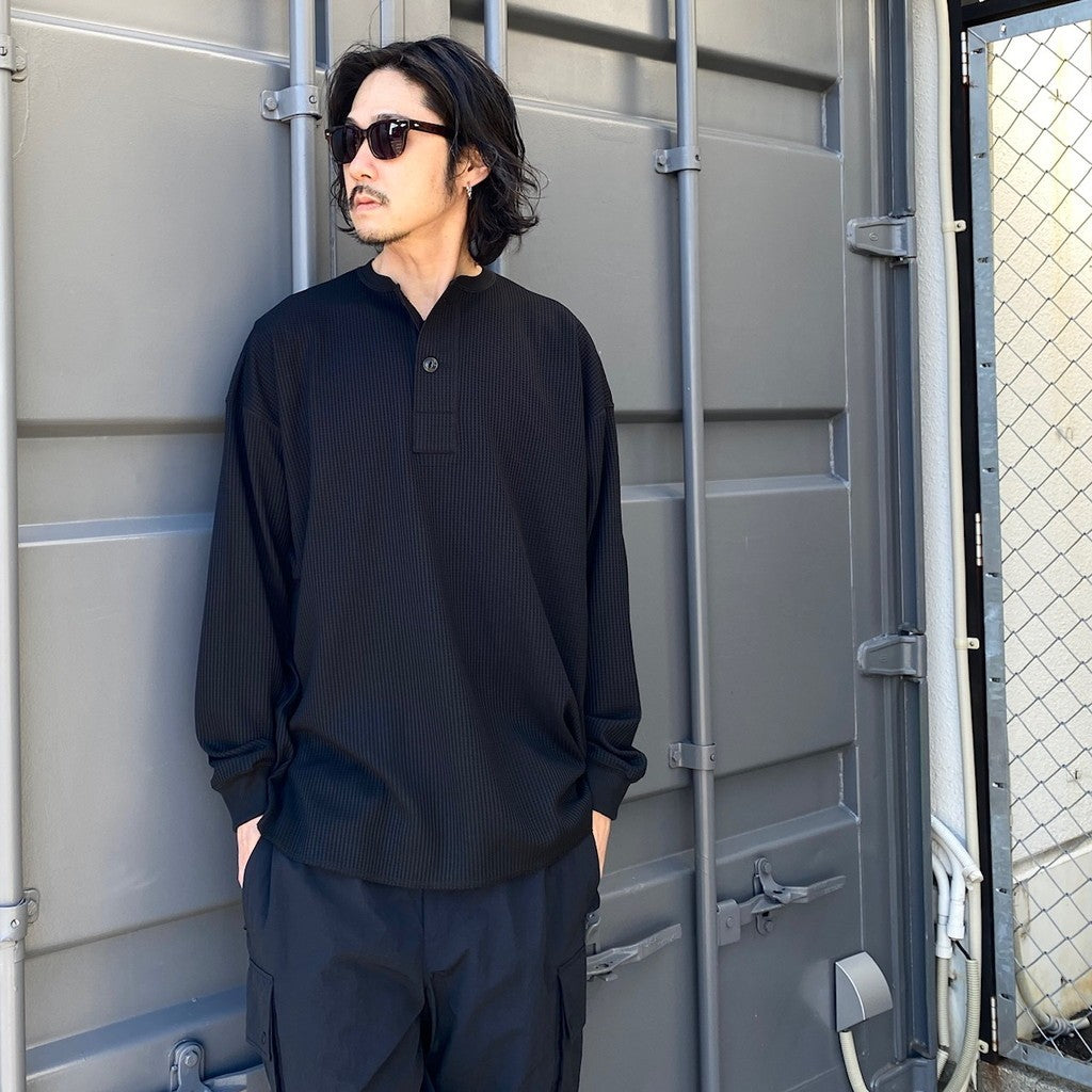 TECH THERMAL HENLEY L/S #BLACK [BE-38024]