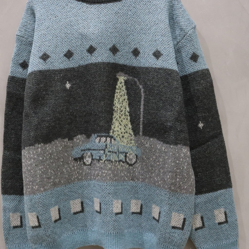 HIGHWAY 圓領毛衣 #藍色 [SC2420-KN05]