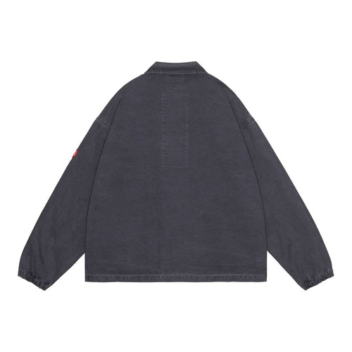 WASHED COTTON CANVAS ZIP JACKET #BLACK [CES30JK22]