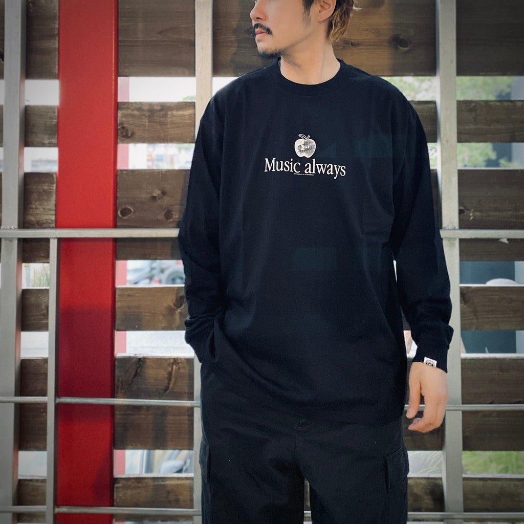 COTTON L/S T-SHIRT_Music always #BLACK [CCC-251T002]