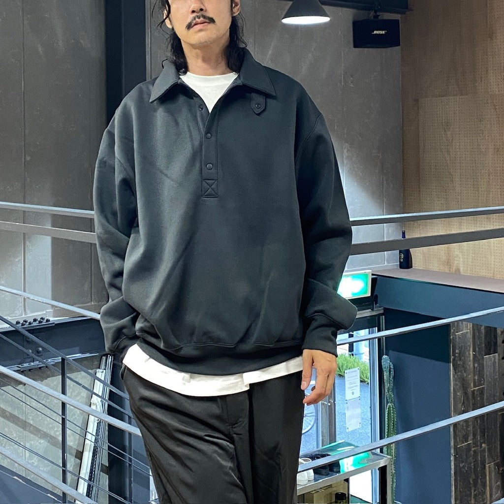 TECH SWEAT SNAP PULLOVER #CHARCOAL [BE-53024W]